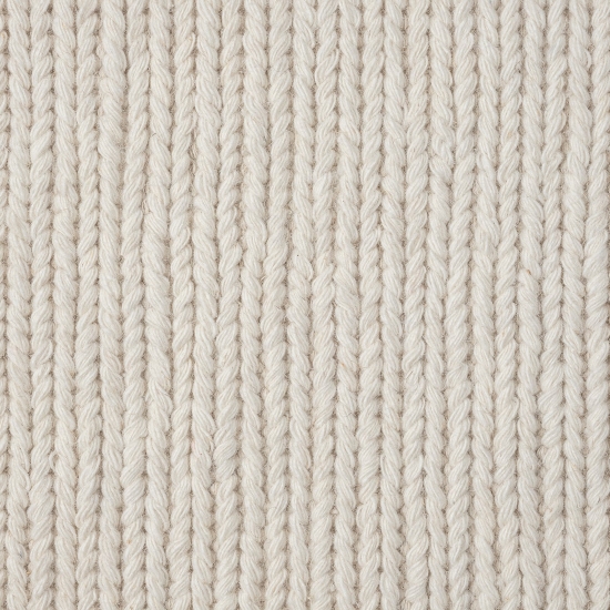 Elegant handgewobener Wollteppich in creme
