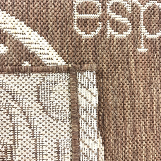 Küchenteppich Sisal moderner Küchenläufer flachgewebt Coffee Mocha Espresso Braun Beige