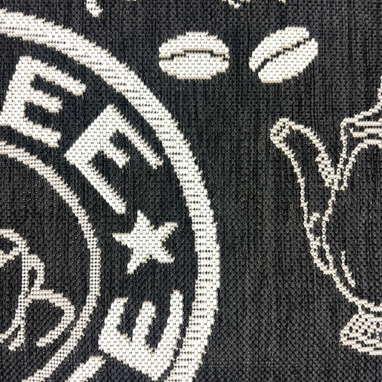 Küchenteppich Sisal moderner Küchenläufer flachgewebt Coffee Mocha Espresso Schwarz