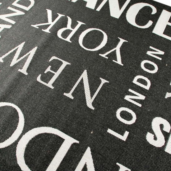 Küchenläufer Flachgewebe Teppich Sisal Optik modernes Design Städte New York London Paris City schwarz weiß