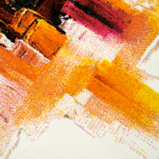 Preview: Moderner Kurzflor Teppich „Splash-Brush“ Design bunt creme pink