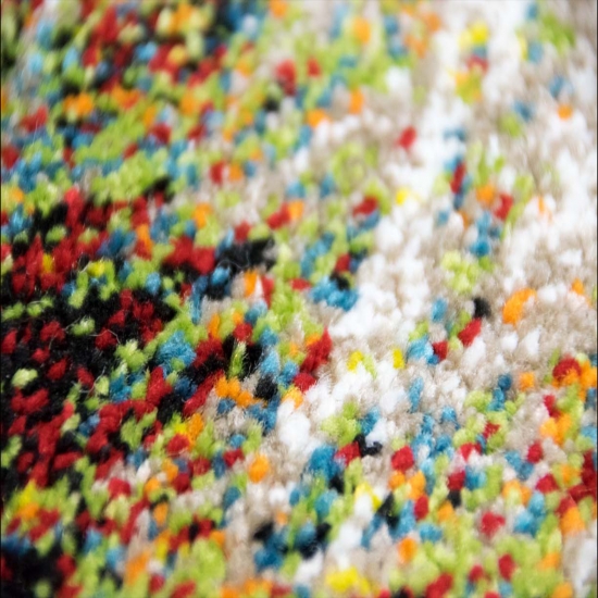 Preview: Moderner Teppich Tiger Motiv Orange Creme Schwarz für Wohnräume