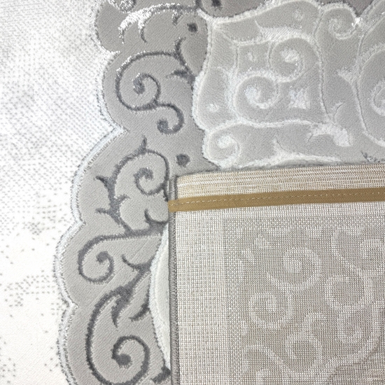 Designer Teppich Moderner Teppich Wohnzimmer Teppich mit Muster Grau Cream Beige