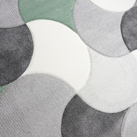 Preview: Designer und Moderner Teppich Kurzflor mit Tropfen Muster in Grün Grau Beige Preview: Designer und Moderner Teppich Kurzflor mit Tropfen Muster in Grün Grau Beige