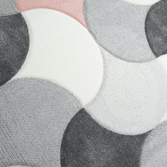 Preview: Designer und Moderner Teppich Kurzflor mit Tropfen Muster in Rosa Grau Beige Preview: Designer und Moderner Teppich Kurzflor mit Tropfen Muster in Rosa Grau Beige