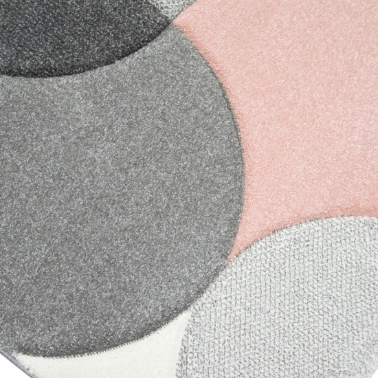 Preview: Designer und Moderner Teppich Kurzflor mit Tropfen Muster in Rosa Grau Beige Preview: Designer und Moderner Teppich Kurzflor mit Tropfen Muster in Rosa Grau Beige