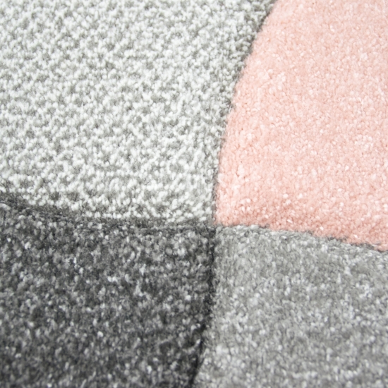 Preview: Designer und Moderner Teppich Kurzflor mit Tropfen Muster in Rosa Grau Beige Preview: Designer und Moderner Teppich Kurzflor mit Tropfen Muster in Rosa Grau Beige