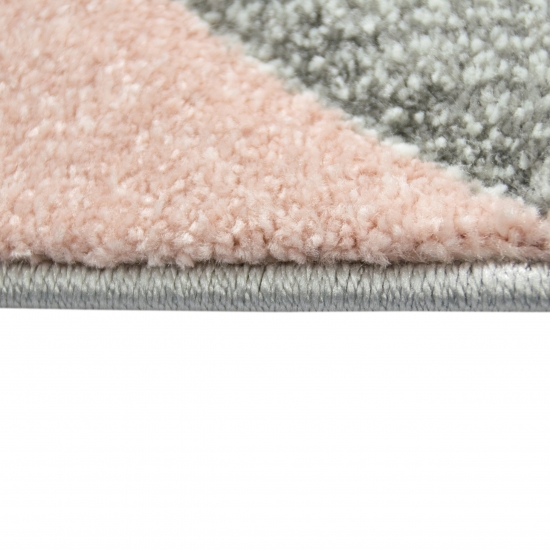 Designer und Moderner Teppich Kurzflor mit Tropfen Muster in Rosa Grau Beige