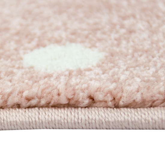 Kinderteppich Hüpfspiel Teppich Hüpfkästchen in Rosa Grau Creme