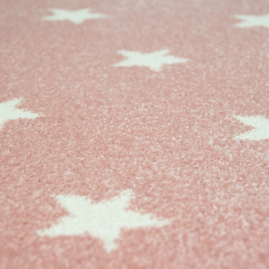 Kinder Spielteppich Stern in rosa mit Sternenmuster