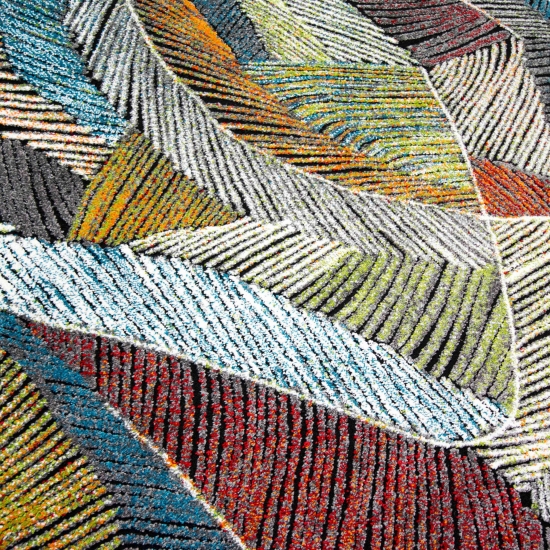 Teppich modern Designerteppich abstrakt Wohnzimmerteppich bunt