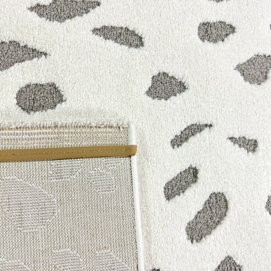 Kinderzimmer Teppich Weich Leopard 3d-effekt Allergiker geeignet in creme grau