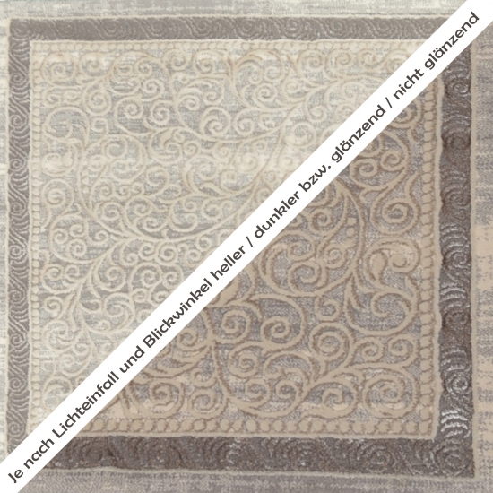 Orientalischer Teppich mit Bordüre in dezentem Farbton sand