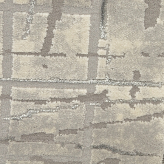 Orientalischer Retro Teppich liniert in dezenten Farbtönen grau