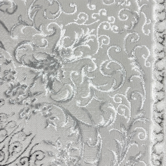 Preview: Orient Teppich mit Verzierungen Hoch-Tief Effekt grau beige Preview: Orient Teppich mit Verzierungen Hoch-Tief Effekt grau beige