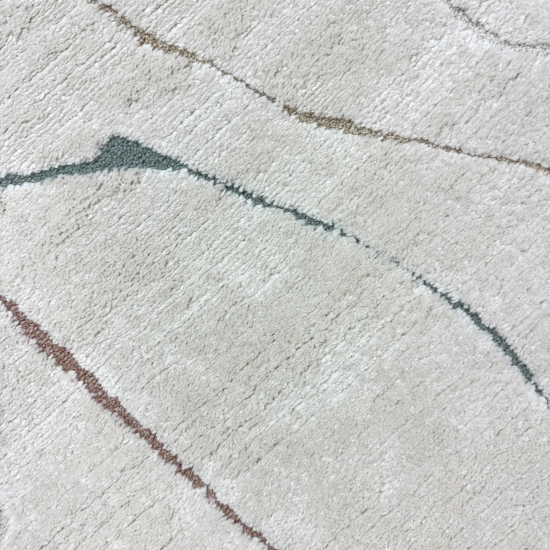 Wohnzimmer Schlafzimmer Teppich Linienmuster Gemälde creme weiss
