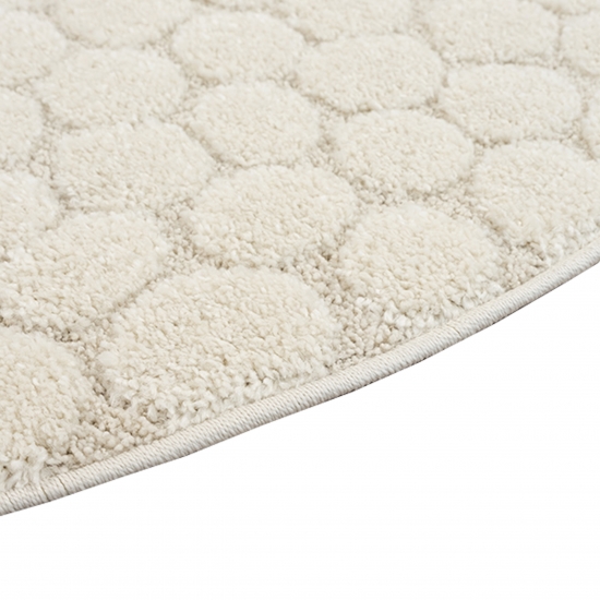 Kinderzimmer Spielzimmer Teppich rund mit Schafsmuster allergikergeeignet in Creme