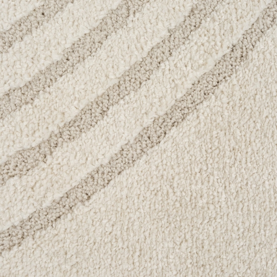 Schlafzimmer Wohnzimmer Teppich mit Hoch- Tiefeffekt und Bogenmuster in Creme
