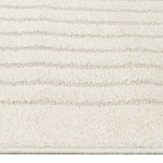 Schlafzimmer Wohnzimmer Teppich mit Hoch- Tiefeffekt und Bogenmuster in Creme
