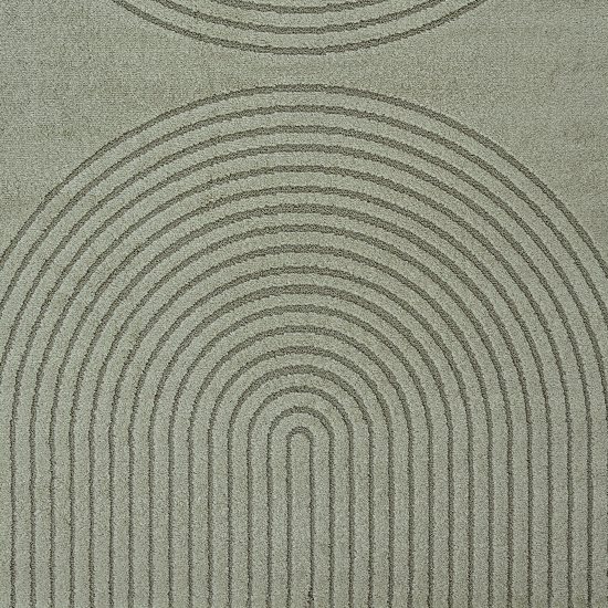 Preview: Moderner Teppich Grün mit 3D-Kreismuster für Wohn- und Schlafzimmer
