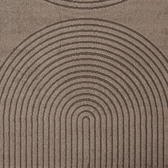 Preview: Moderner Teppich Braun mit 3D-Kreismuster für Wohn- und Schlafräume