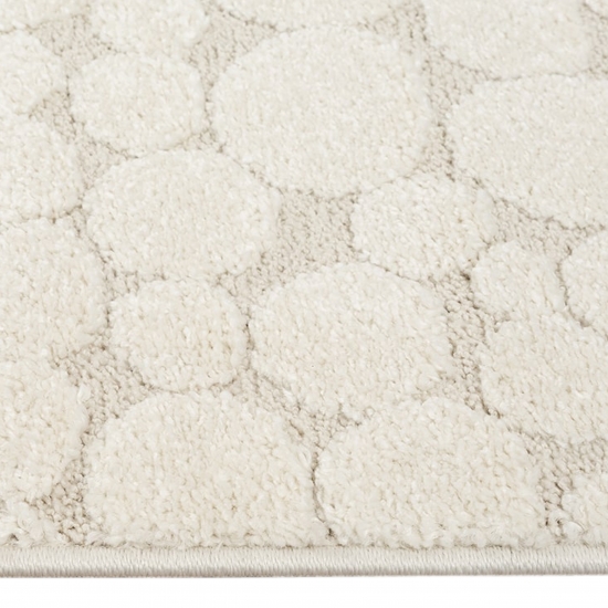 Wohnzimmerteppich strapazierfähig mit gepunktetem Design in Creme