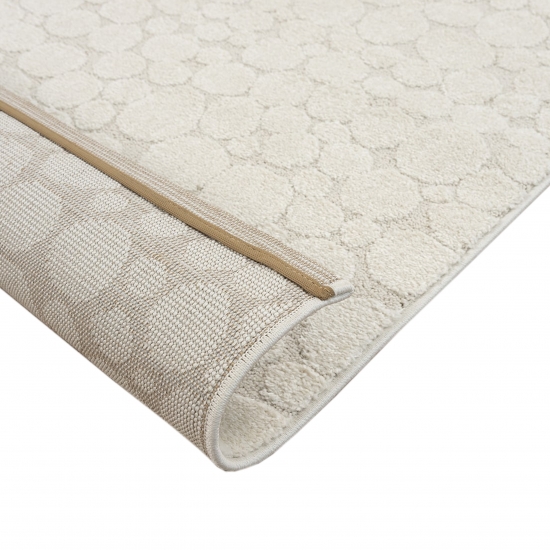 Wohnzimmerteppich strapazierfähig mit gepunktetem Design in Creme