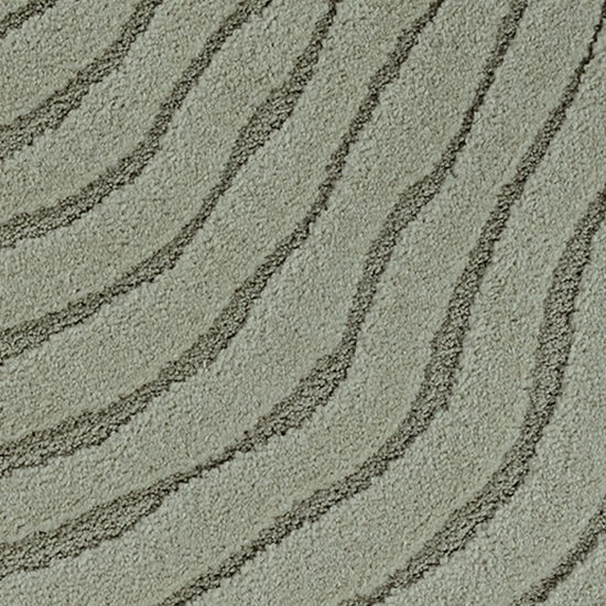 Preview: Runder Teppich grün mit 3D-Wellenmuster weich & wohnlich