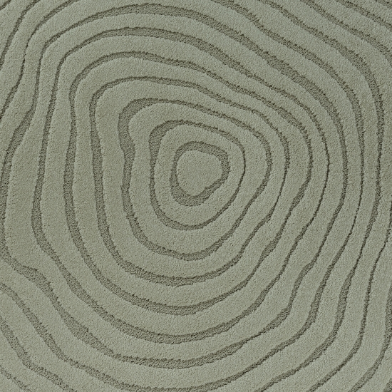 Preview: Runder Teppich grün mit 3D-Wellenmuster weich & wohnlich