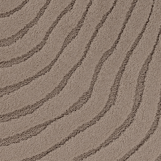 Preview: Runder Teppich braun mit 3D-Wellenmuster weich & gemütlich für Wohnräume