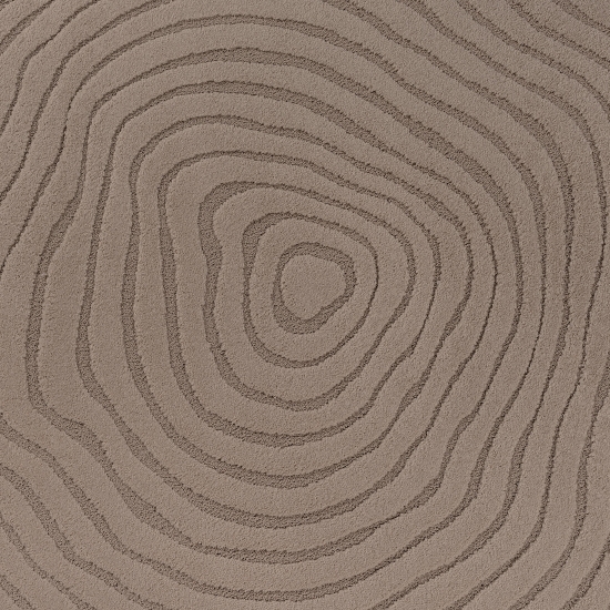 Preview: Runder Teppich braun mit 3D-Wellenmuster weich & gemütlich für Wohnräume