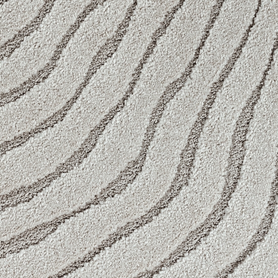 Preview: Runder Teppich grau mit 3D-Wellenmuster weich & modern für Wohnräume