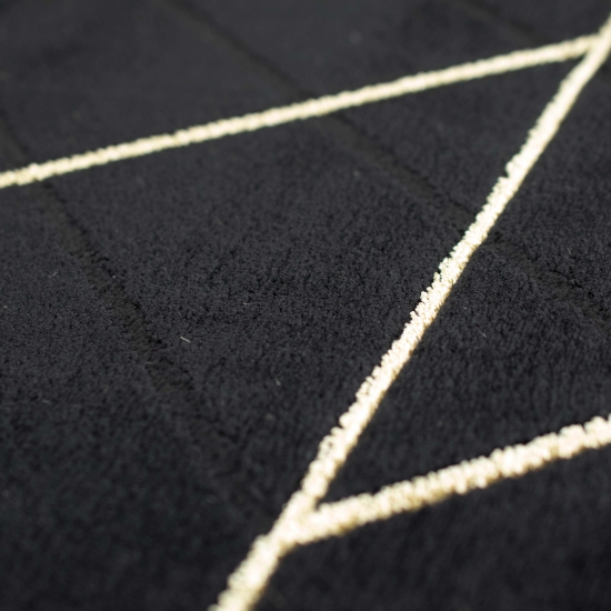 Teppich modern Designerteppich geometrisches Muster in schwarz gold