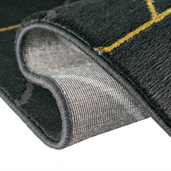 Teppich modern Designerteppich geometrisches Muster in schwarz gold