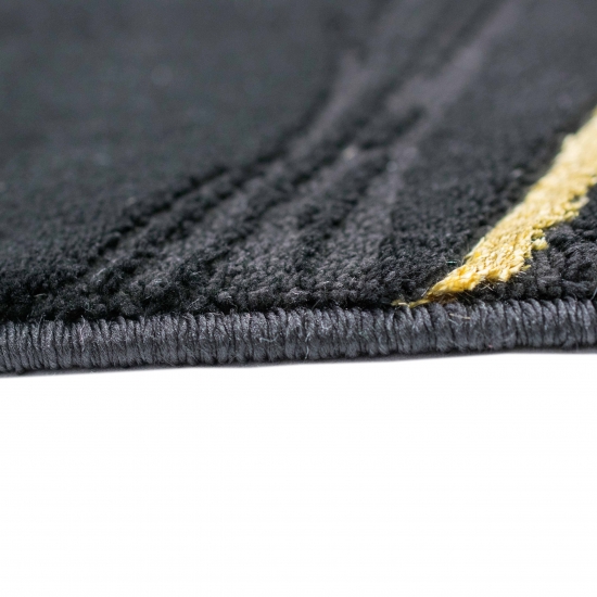 Teppich modern Wohnzimmerteppich geometrisches Muster in schwarz gold