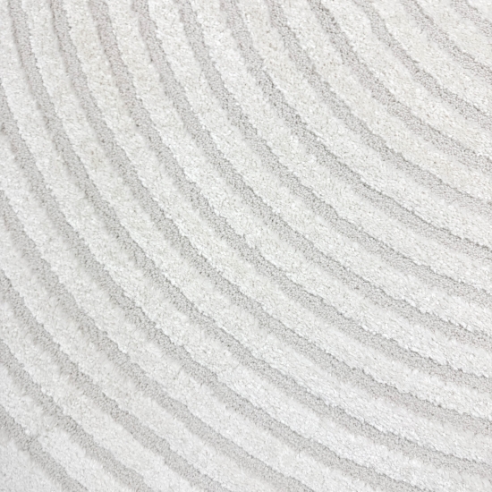 Designer Wohnzimmerteppich mit geometrischem Kreisemuster in creme