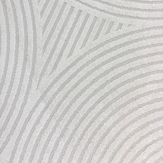 Designer Wohnzimmerteppich mit geometrischem Kreisemuster in creme