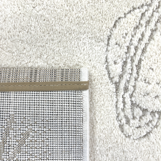 Kinderzimmerteppich Raumschiffen Planeten Sterne in creme grau beige