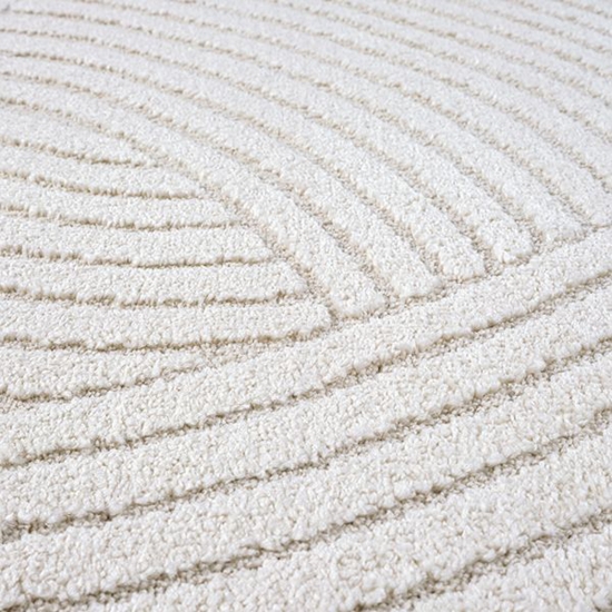 Teppich mit Hoch-Tief-Effekt Modern & Pflegeleicht im Wellenmuster in creme