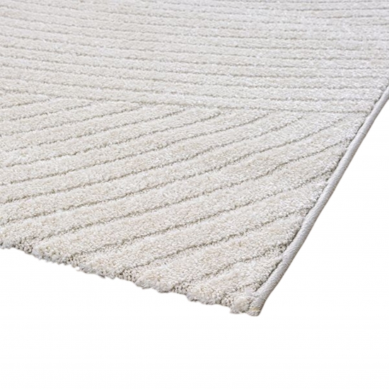 Teppich mit Hoch-Tief-Effekt Modern & Pflegeleicht im Wellenmuster in creme