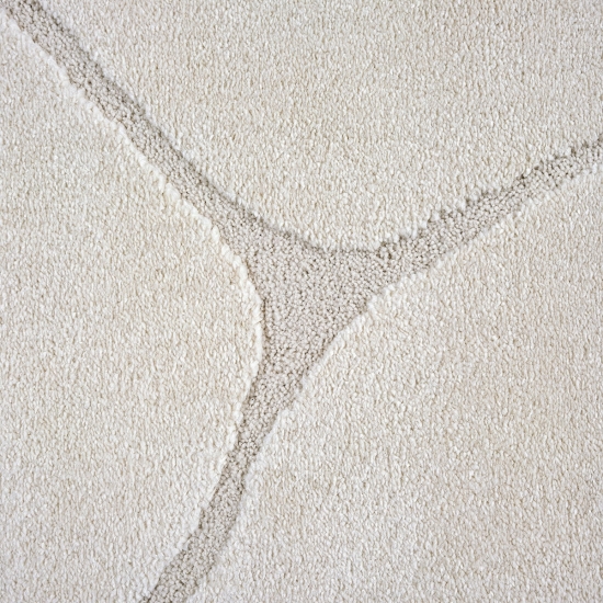 Wohnzimmerteppich 3D-Effekt im abstrakten Muster in creme