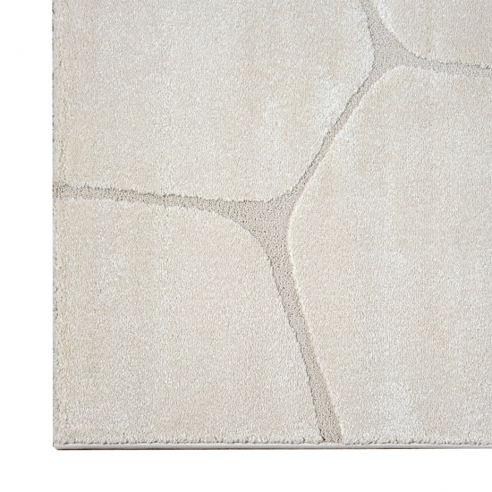 Wohnzimmerteppich 3D-Effekt im abstrakten Muster in creme