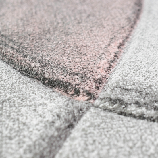 Preview: Teppich modern Teppich Wohnzimmer abstrakt in rosa grau pastell Preview: Teppich modern Teppich Wohnzimmer abstrakt in rosa grau pastell