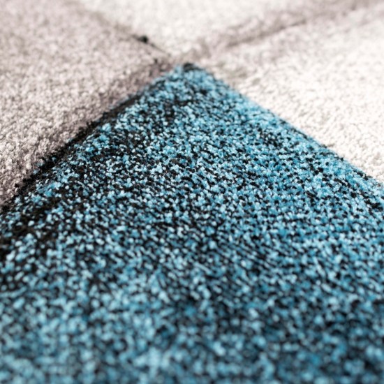 Preview: Teppich modern Teppich Wohnzimmer abstrakt in blau grau schwarz Preview: Teppich modern Teppich Wohnzimmer abstrakt in blau grau schwarz