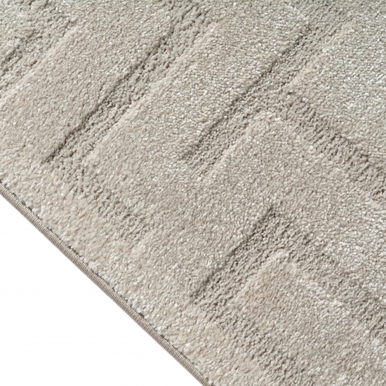 Greige Teppich modern weich strukturiert gemütlich Wohnzimmer