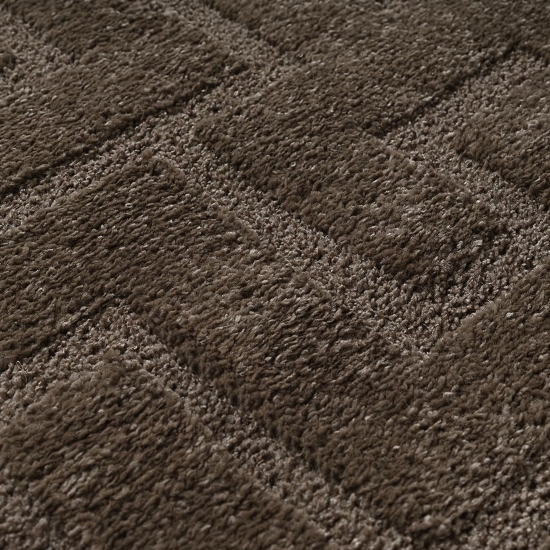 Preview: Teppich Dunkelbraun modern weich strukturiert gemütlich Wohnzimmer
