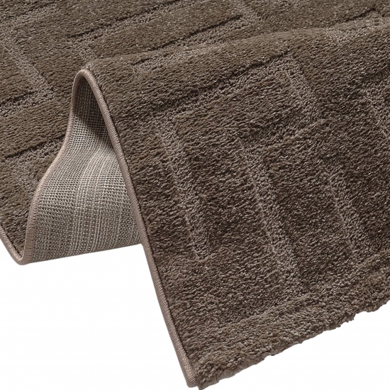 Teppich Dunkelbraun modern weich strukturiert gemütlich Wohnzimmer