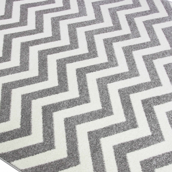 Wohnzimmer Teppich Skandinavisches Design in Türkis Creme Grau