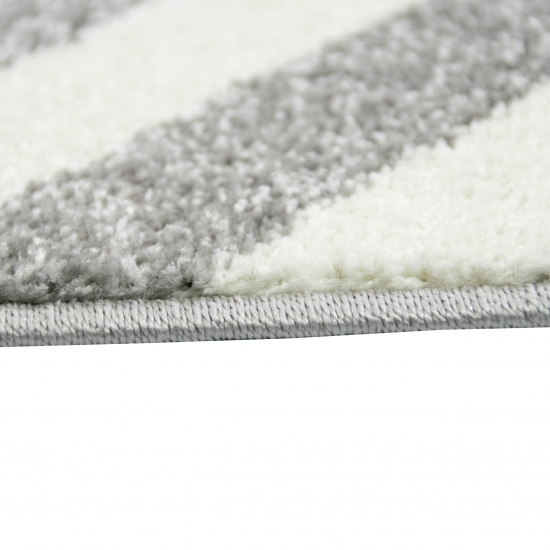 Preview: Teppich Wohnzimmer modern Skandinavisches Design in Lila Creme Grau