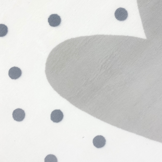 Preview: Kinder-Teppich Herz-Punkte weich in creme, grau Preview: Kinder-Teppich Herz-Punkte weich in creme, grau